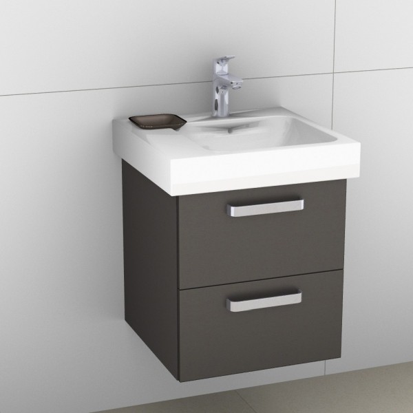 Artiqua 413 Waschtischunterschrank für iCon 124150 Stahlgrau Metallic, 413-WU2L-K07-7141-88