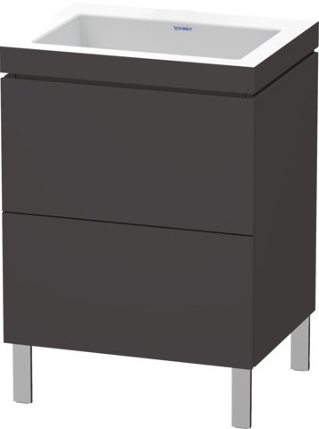 Duravit L-Cube c-bonded Set bodenstehend Graphit Supermatt 600x480x698 mm - LC6936N8080