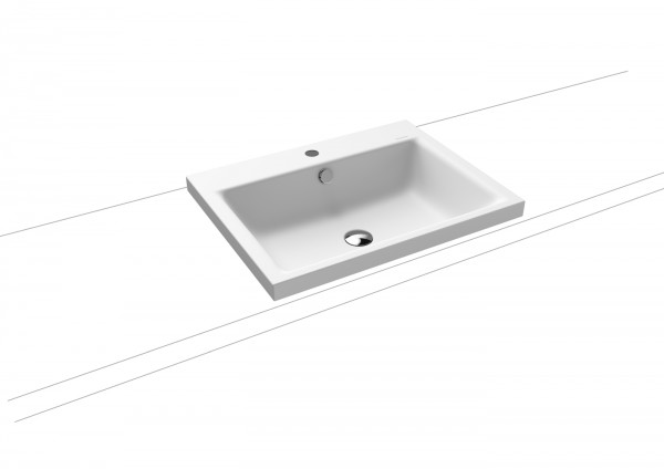 Kaldewei Aufsatzwaschtisch PURO Mod.3154, 600x460, alpinweiß matt,PEFF,AD,m. 1HL