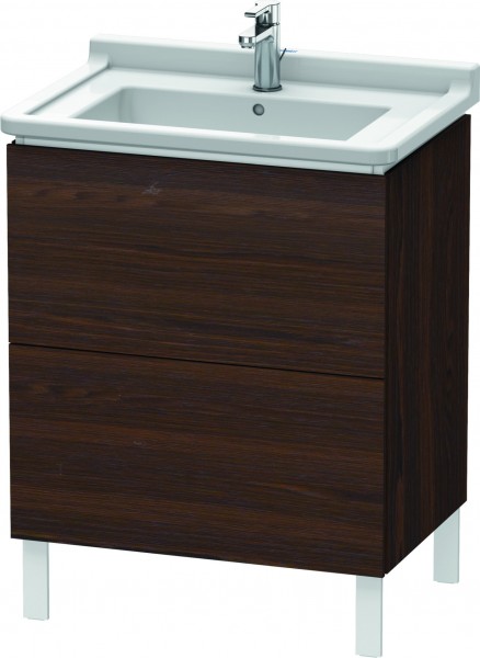 Duravit L-Cube Waschtischunterbau bodenstehend Nussbaum gebürstet Matt 670x469x712 mm - LC660806969