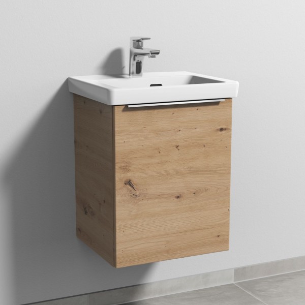 Sanipa 3way Waschtischunterbau zu Villeroy & Boch Subway 3.0 Waschtisch mit 1 Tür, Eiche Natural-Tou