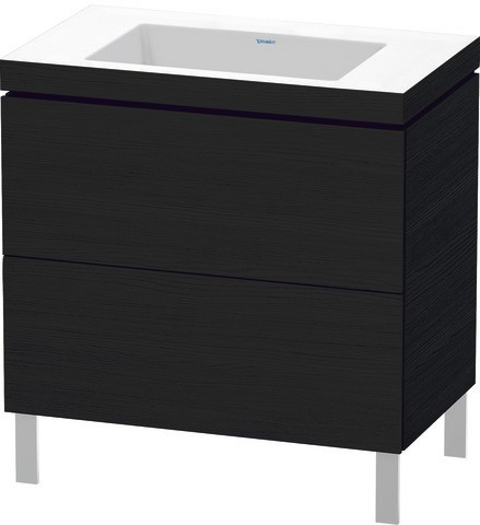 Duravit L-Cube c-bonded Set bodenstehend Eiche Schwarz Matt 800x480x698 mm - LC6937N1616