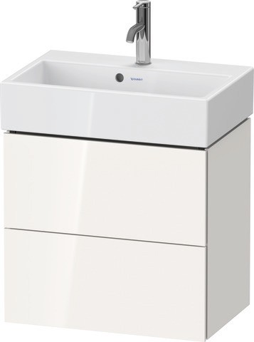 Duravit L-Cube Waschtischunterbau wandhängend Weiß Hochglanz 584x391x544 mm - LC621902222