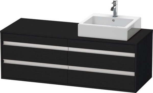 Duravit Ketho Konsolenwaschtischunterbau wandhängend Eiche Schwarz Matt 1400x550x496 mm - KT6657R161