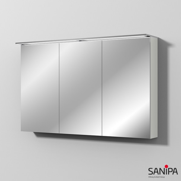 Sanipa Reflection Spiegelschrank MALTE 120 mit LED-Aufsatzleuchte, Weiß-Soft