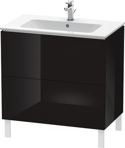Duravit L-Cube Waschtischunterbau bodenstehend Schwarz Hochglanz 820x481x704 mm - LC662604040
