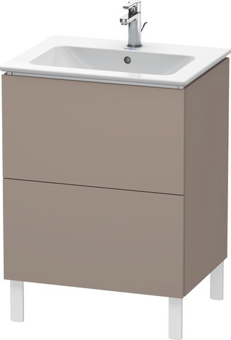 Duravit L-Cube Waschtischunterbau bodenstehend Basalt Matt 620x481x704 mm - LC662504343
