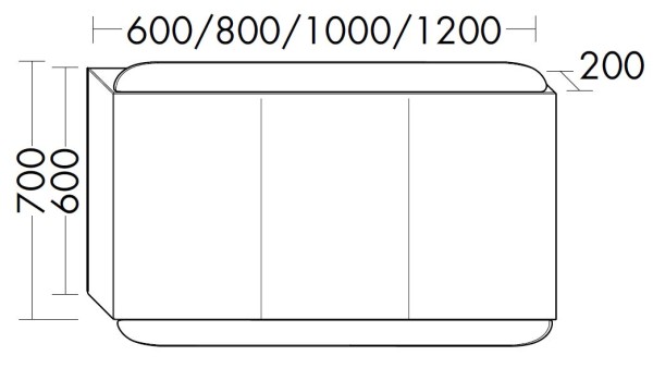 Burgbad Spiegelschrank b:me Matt 600x800x195 Lichtgrau Matt, SGUD080F5984