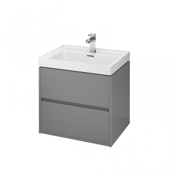 Neuesbad Serie 300 Waschtischunterschrank, B:594, T:447, H:533mm, Grau matt