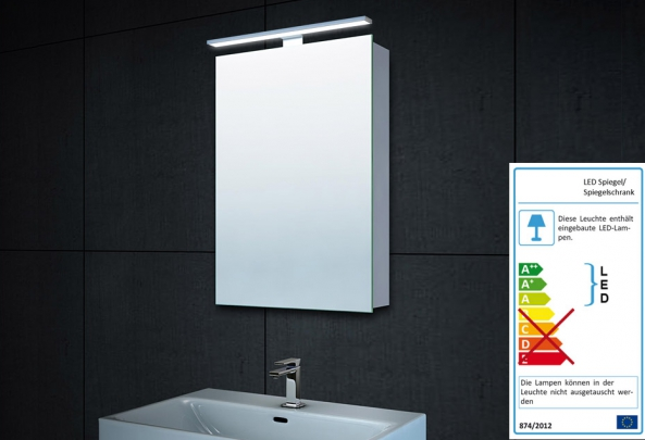 Neuesbad Alu LED Spiegelschrank für Gäste-WC, B:400, H:600 mm