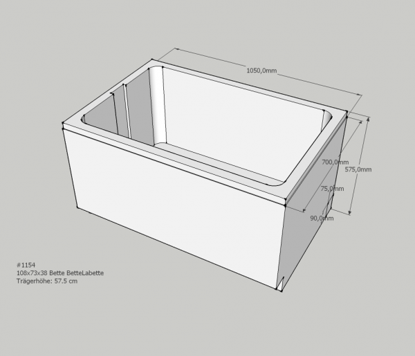 Neuesbad Wannenträger für Bette LaBette 108x73