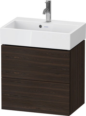 Duravit L-Cube Waschtischunterbau wandhängend Nussbaum gebürstet Matt 584x391x544 mm - LC621906969