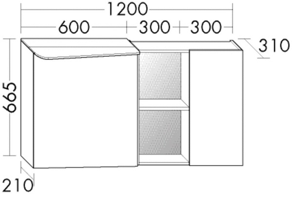 Burgbad Spiegelschrank Badu 665x1200x310 Weiß Matt, SFTX120LF3689