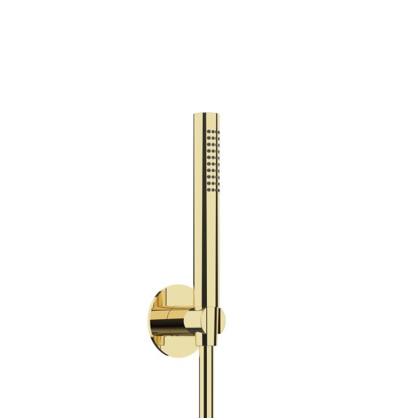 Herzbach LIVING SPA Wannenset Halter 70 rund Stabhandbrause 1500mm PVD Gold, 30.914000.1.03