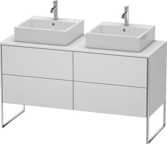 Duravit XSquare Konsolenwaschtischunterbau bodenstehend Weiß Seidenmatt 1400x548x778 mm - XS4926B363