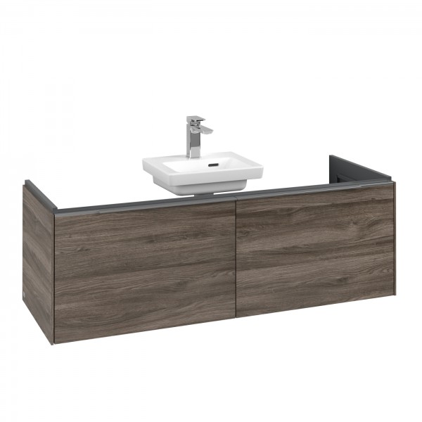 Villeroy & Boch Subway 3.0 Waschbeckenunterschrank, mit Beleuchtung, 2 Auszüge, 1272 x 432 x 462 mm,