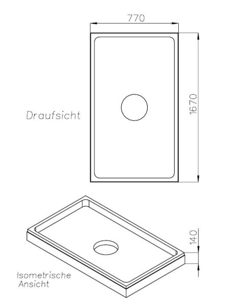 Neuesbad Wannenträger für Bette Floor 170x80