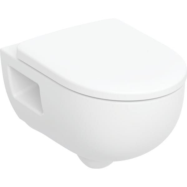 Geberit Renova Set Wand-WC-Tiefspüler, teilgeschl TurboFlush, mit WC-Sitz, T:53cm, weiß, 503156001 503156001