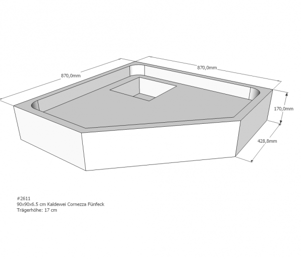 Neuesbad Wannenträger für Kaldewei Cornezza 90x90x6,5