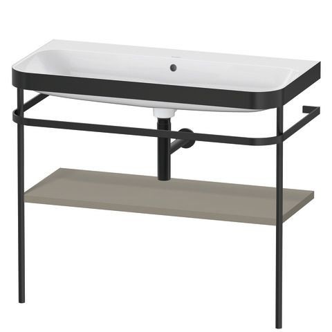 Duravit Happy D.2 Plus c-bonded Set mit Metallkonsole Stein Grau Seidenmatt 975x490x850 mm - HP4738N