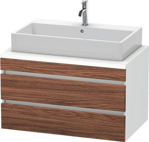 Duravit DuraStyle Konsolenwaschtischunterbau wandhängend Nussbaum dunkel & Weiß Matt 900x548x512 mm