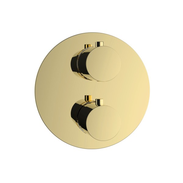 Herzbach LIVING Thermostat-Farbset 3 Verbraucher rund rund PVD Gold, 30.503055.1.03