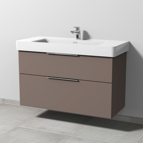 Sanipa 3way Waschtischunterbau zu Laufen Pro S Waschtisch mit 2 Auszügen, Taupe-Matt
