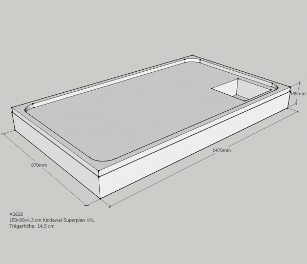 Neuesbad Wannenträger für Kaldewei Superplan XXL 150x90x4,3