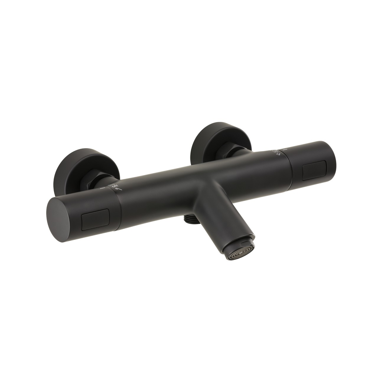 Herzbach Thermostat-Wannenbatterie DEEP BLACK AP Schwarz matt, 23.132170.1.12 23.132170.1.12