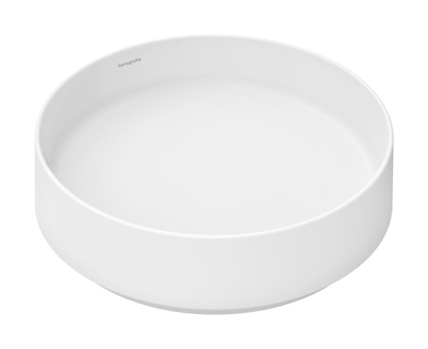 Hansgrohe Xuniva Evo S Aufsatzwaschtisch 400/400 ohne Hahnloch und Überlauf, Mattweiß, 60323700