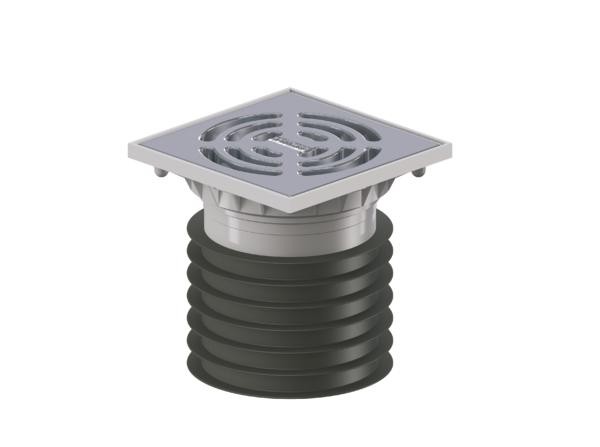 DALLMER Bodenablauf Pronto K Alu, DN 100, 120 x 120 mm