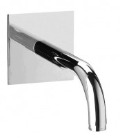 Herzbach Living Herzbach Living Wandauslauf rund 250 mm, eckige Rosette chrom, 11.451500.4.01