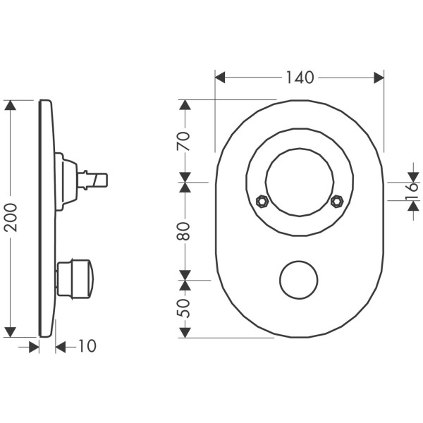 Hansgrohe Umrüstset Kugel auf M3 Wannenmischer Unterputz chrom, 96385000