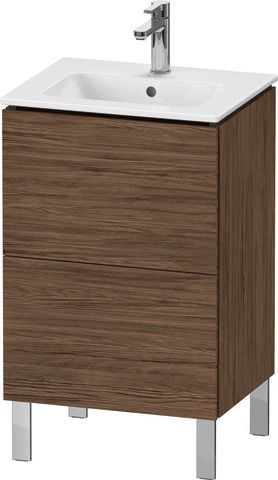 Duravit L-Cube Waschtischunterbau bodenstehend Nussbaum dunkel Matt 520x421x704 mm - LC667102121