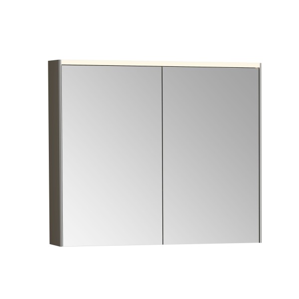 VitrA Prime LED-Spiegelschrank 82 x 16 x 70 cm (BxTxH) 2 Türen Korpus-Farbe Chrom gebürstet,67005