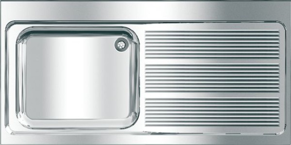 KWC Aquarotter Gewerbespüle, MAXIMA, Edelstahl, 1400x432x700 mm, Tropfteil rechts, 2000057159
