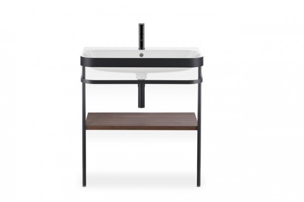 Duravit Happy D.2 Plus c-bonded Set mit Metallkonsole Nussbaum gebürstet Matt 775x490x850 mm - HP473