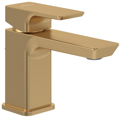 Villeroy & Boch Waschtischarmatur Subway 3.0 51x125x154mm Zugst-Ablaufgarnitur Brushed Gold