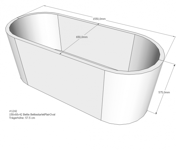 Neuesbad Wannenträger für Bette Starlet Flair 158x68 oval