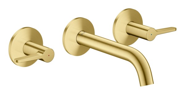 Hansgrohe 3-Loch Waschtischarmatur AXOR One Unterputz Wandm. 160mm Hebelgriff brushed brass, 481509