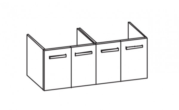 Artiqua 411 Waschtischunterschrank für Dura Style 233813 Oxid Hellgrau quer, 411-WU4T-D48-7183-721
