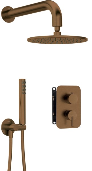 Neuesbad Serie 600 Unterputz Dusch-Set und Kopfbrause, Oberfläche: bronze gebürstet
