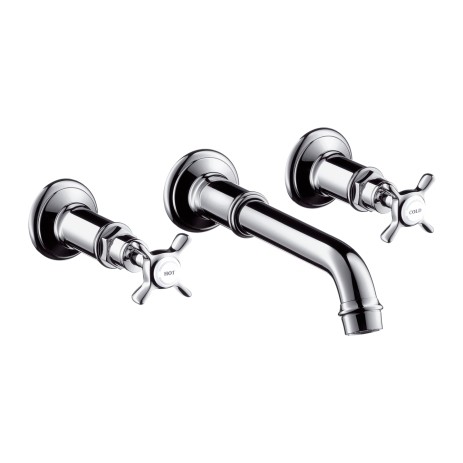 Hansgrohe 3-Loch Waschtischarmatur Axor Montreux Wand Fertigset chrom, 16532000