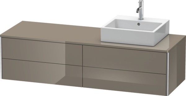 Duravit XSquare Konsolenwaschtischunterbau wandhängend Flanell Grau Hochglanz 1600x548x400 mm - XS49