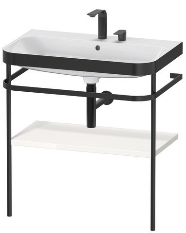 Duravit Happy D.2 Plus c-bonded Set mit Metallkonsole Weiß Hochglanz 775x490x850 mm - HP4737E2222