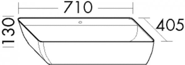 Burgbad Mineralguss Aufsatz-Waschtisch alpinweiss 130x710x405 Alpinweiss, MWAW071C0001