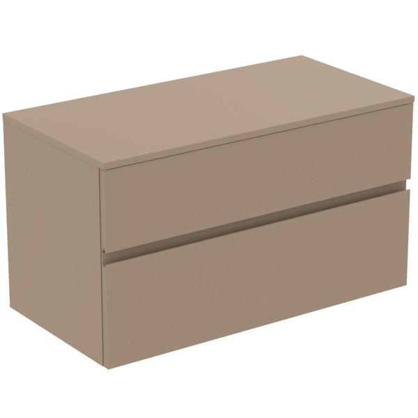Ideal Standard Waschtischunterschrank Finesse o.Ausschnitt 1002x505x558mm 2 Auszüge Greige matt, E34