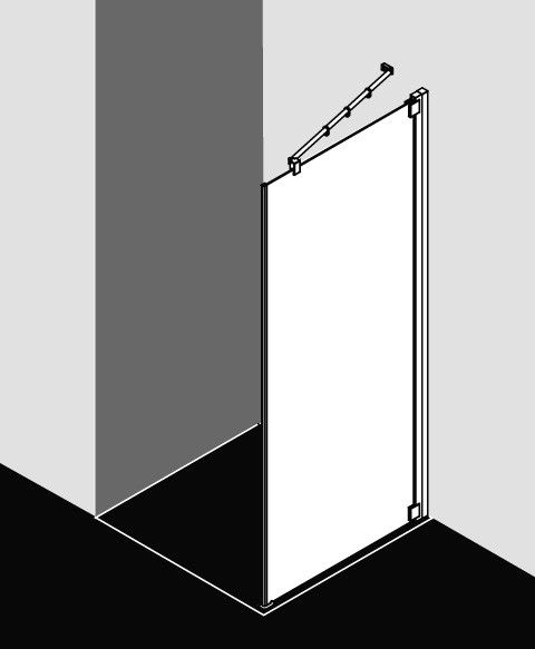 Kermi Seitenwand Raya TOL 0750x1850, silber mattglanz, ESG klar, RATOL075181AK