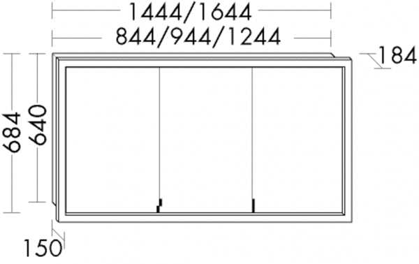 Burgbad Spiegelschrank Sys30 PG1 Aqua 684x1244x184 Sys30 PG1 Aqua, SPIA120L320