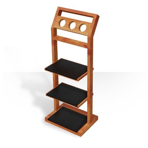 Hoesch Stummer Diener aus wasserbeständigem Doussie Holz mit PU-Auflage